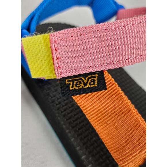 TEVA UNISEX-CHILD ORIGINAL UNIVERSAL STRAP SANDAL MULTI COLOR BLOCK KIDS SIZE 11 - Picture 7 of 9